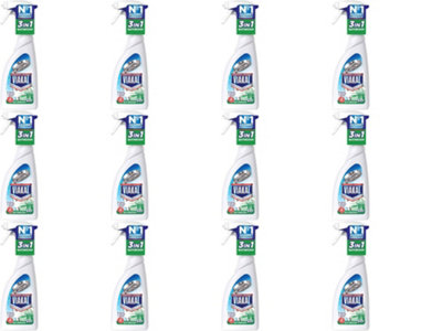 Viakal 3 in 1 Bathroom Limescale Remover Anti-Bacterial Spray 500ml (Pack  of 12)