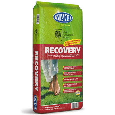 Viano Recovery Organic Lawn Feed Grass Fertiliser 10kg - Summer Autumn Turf Restorer & Pre-Seeder Treatment for Garden Outdoor