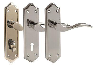 Vibe Designer Internal Door Handle Turin Door Lever Furniture Polished Chrome - Latch, 1 Set, No Addition