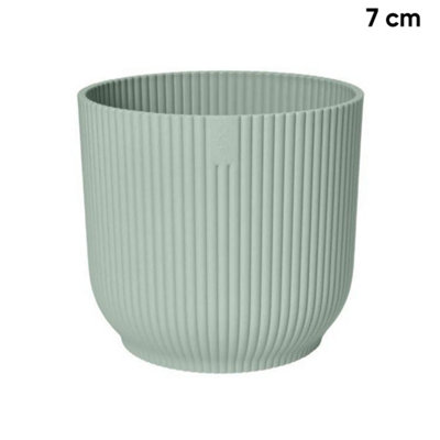 Vibes Fold Round Flower Pot 100% Recycled Matte Plastic Planter Indoor Outdoor Garden Modern Nordic Style 7cm Sorbet White