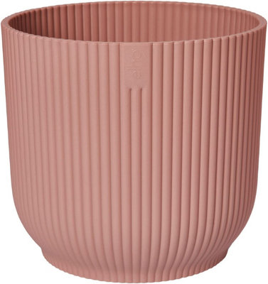 Vibes Fold Round Large 25cm Plant Pot Indoor Home Decorative Flower Herb Planter Embossed Design Recycled Plastic Pink