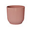 Vibes Fold Round Large 9cm Plant Pot Indoor Home Decorative Flower Herb Planter Embossed Design Recycled Plastic Pink