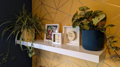 Vibes Fold Round Plant Pot Indoor Home Decorative Flower Herb Planter Embossed Design Recycled Plastic 25cm Deep Blue Navy