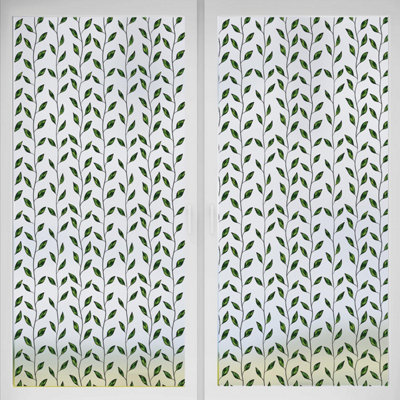 Vibrant and Verdant Vines Window Privacy Film for Glass Windows - Self-Adhesive Static Cling, No Glue, Anti-UV Window Film