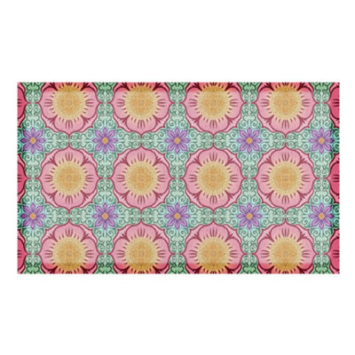 Vibrant Floral Pattern Indoor & Outdoor Doormat - 70x40cm