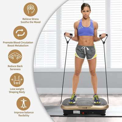 Vibration Plate Exercise Machine Whole Body Workout Fitness with Resistance  Bands