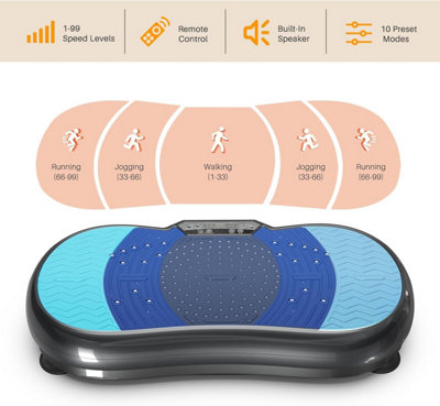 Vibration Plate 4d,Vibration Fitness Trainer,with Bluetooth Speaker 2 Resistance Bands For Weight Loss & Body Toning, 120kg Max Load Vibration Plate