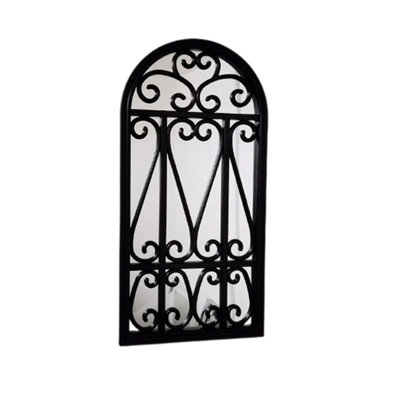 Vicenza Black Window Style Wall Mirror 71X35cm