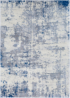 VICTOIRE Abstract Modern Marble Dark Blue Area Rug 130 x 180 cm