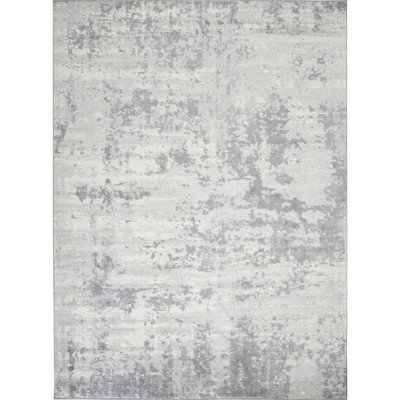 VICTOIRE Abstract Modern Marble Grey/Ivory Area Rug 130 x 180 cm