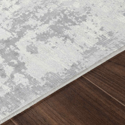 VICTOIRE Abstract Modern Marble Grey/Ivory Area Rug 130 x 180 cm