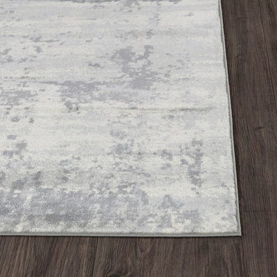 VICTOIRE Abstract Modern Marble Grey/Ivory Area Rug 130 x 180 cm