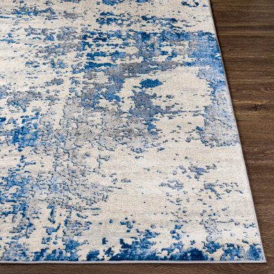 VICTOIRE Abstract Modern Marble Sky Blue Area Rug 130 x 180 cm