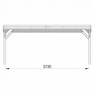 Victor Double Wooden Carport 6m x 5m Opaque Roof with Galvanised Concrete-in Feet - 6
