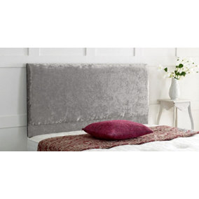 Victoria Plain Crushed Velvet 2ft6 Small Single 24" Headboard -  Grey