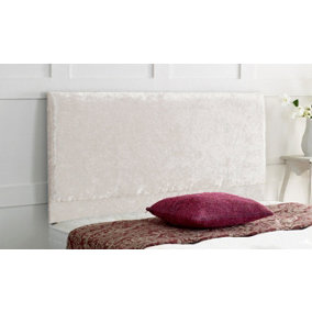 Victoria Plain Crushed Velvet 2ft6 Small Single 24" Headboard -  White