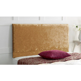Victoria Plain Crushed Velvet 3ft Single 24" Headboard -  Gold