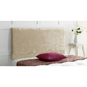 Victoria Plain Crushed Velvet 4ft Small Double 24" Headboard -  Cream