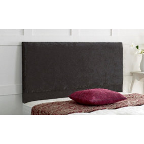 Victoria Plain Crushed Velvet 6ft Super King 24" Headboard -  Black