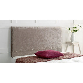 Victoria Plain Crushed Velvet 6ft Super King 24" Headboard -  Champagne