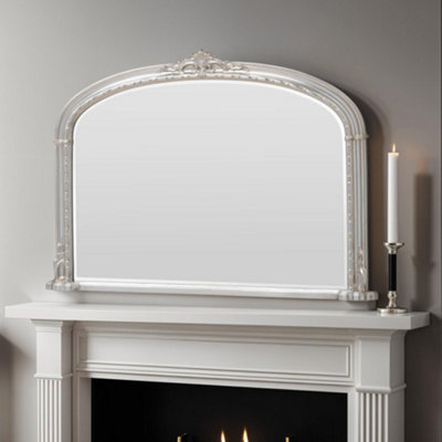 Victoria Silver Bevelled Overmantle Mirror