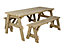 Victoria Space Saving Picnic Table Benches Set (8ft, Natural finish)