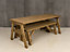 Victoria Space Saving Picnic Table Benches Set (8ft, Rustic brown)