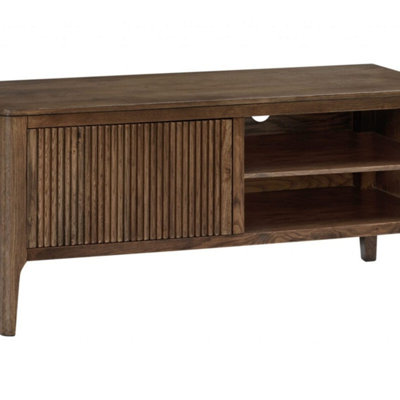 Victoria Walnut Ribbed Door TV Unit