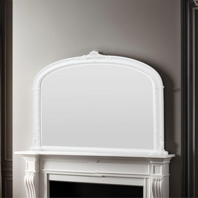 Victoria White Bevelled Overmantle Mirror