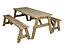 Victoria wooden picnic bench and table set, outdoor dining set (6ft, Natural finish)