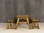 Victoria wooden picnic bench and table set, outdoor dining set (6ft, Rustic brown)