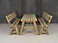 Victoria wooden picnic bench and table set, outdoor dining set with backrest (8ft, Natural finish)