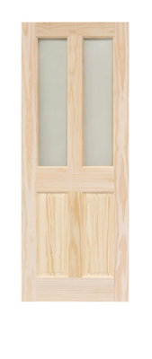 Victorian 4 Panel Clear Pine Glzd Door 2040 x 826mm