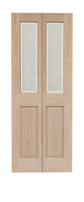 Victorian 4 Panel Oak Bifold Glzd Door 1981 x 762mm