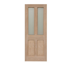 Victorian 4 Panel Oak Glzd Door 2040 x 726mm