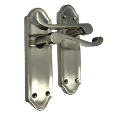 VICTORIAN ASHFORD ASHWORTH STYLE SCROLL SATIN DOOR HANDLES LEVER LATCH Price Comparisons | Compare The Build