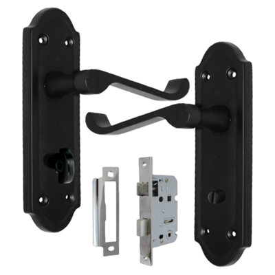 Victorian Bathroom Ashford Ashworth Door Bath Handles Matt Black + Bath ...