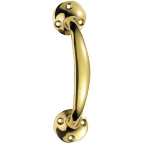 Victorian Bow Shaped Pull Handle 152mm Length 32mm Proj Polished Brass