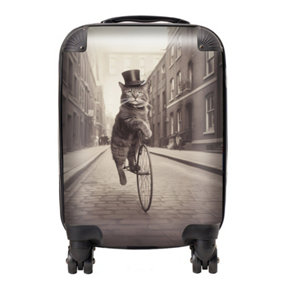 Victorian Cat Riding A Bike Suitcase - Mini Cabin