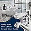 Victorian Chrome Bathroom Sink Taps, 1/4 Turn Brass Traditional Basin Pillar Taps G1/2 UK Standard Install Size 154CR