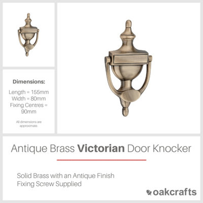 Victorian Door Knocker 150mm Antique Brass Finish