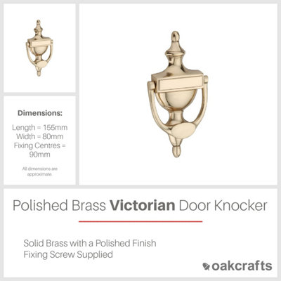 Victorian Door Knocker 150mm Polished Brass Finish
