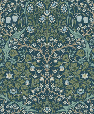 Victorian Garden Floral Screen Printed Peel and Stick Wallpaper