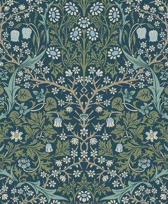 Victorian Garden Floral Screen Printed Peel and Stick Wallpaper