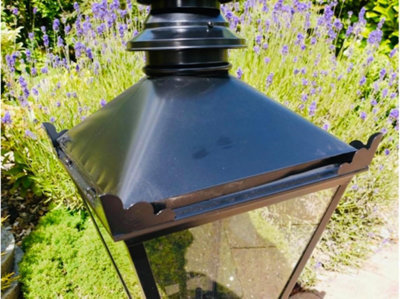 Victorian Garden Post Lamp, 90cm Vintage Lantern, Metal with Glass and ...