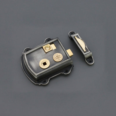 Victorian Rim Lock Vintage Pewter Finish