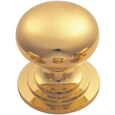 Victorian Round Cupboard Door Knob 32mm Dia Polished Brass Cabinet Handle Price Comparisons | Compare The Build