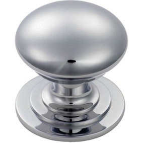 Victorian Round Cupboard Door Knob 42mm Dia Polished Chrome Cabinet Handle
