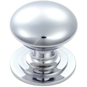 Victorian Round Cupboard Door Knob 50mm Dia Polished Chrome Cabinet Handle