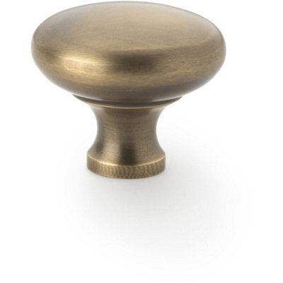 Victorian Round Door Knob - Antique Brass 38mm - Kitchen Cabinet Pull Handle